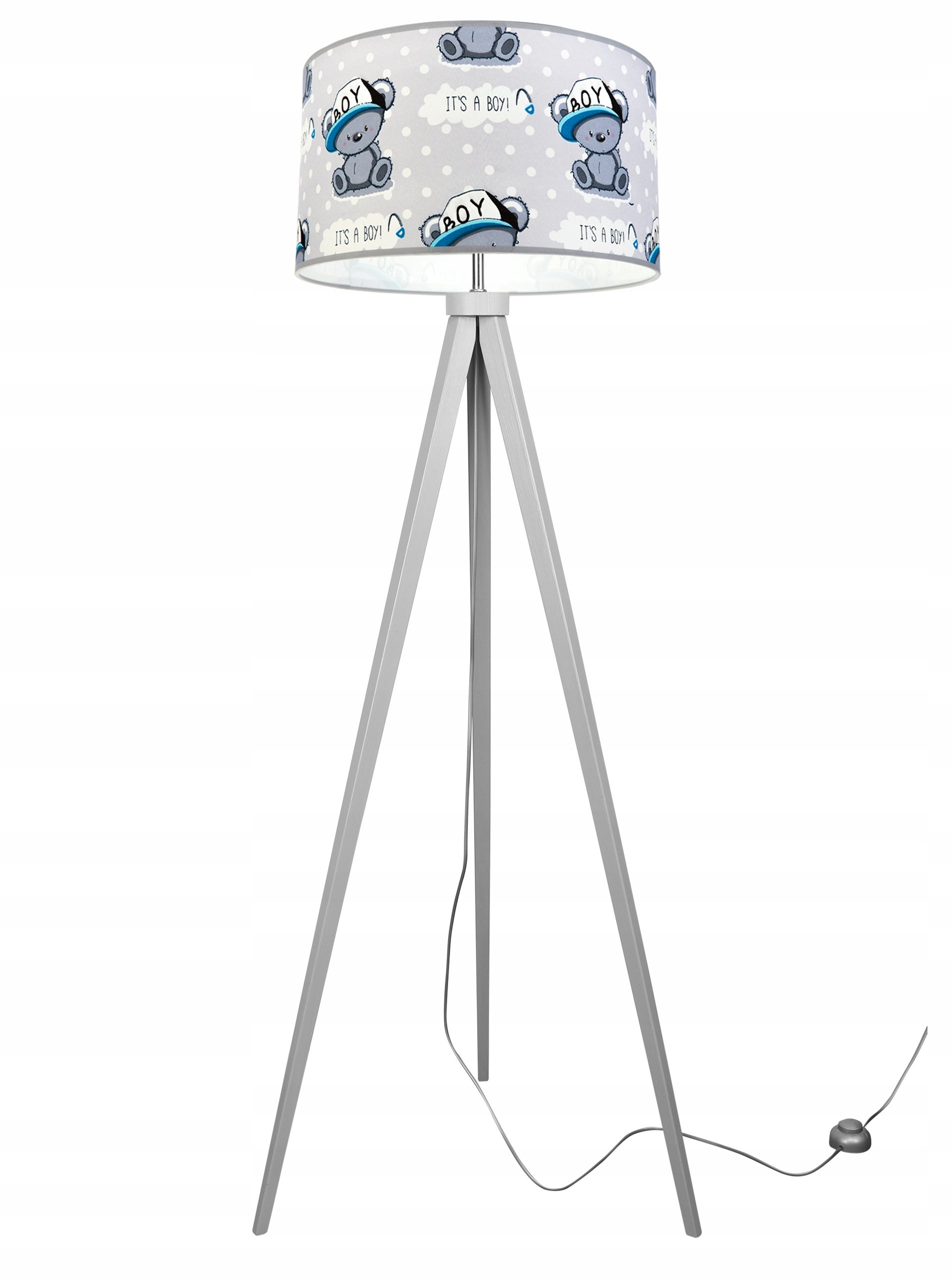 Lampa podłogowa stojąca trójnóg Koale 1xE27 abażur owalny biały Light Home LH