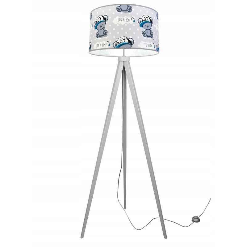 Lampa podłogowa stojąca trójnóg Koale 1xE27 abażur owalny biały Light Home LH