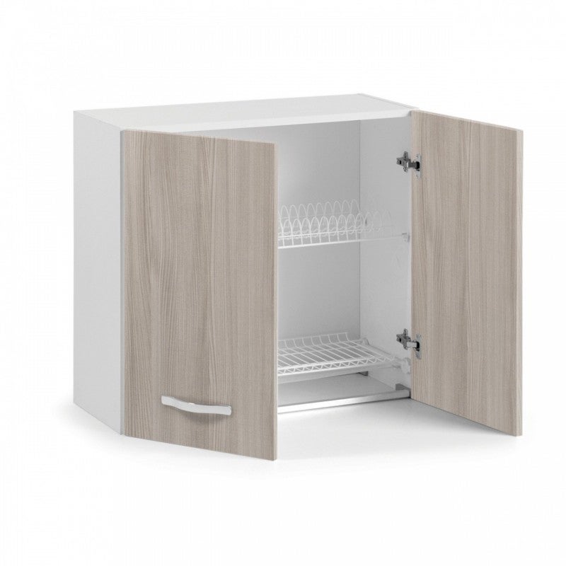 Meuble égouttoir modulable mural pour cuisine orme Cm 80x32xH 72 avec 2 portes - 3