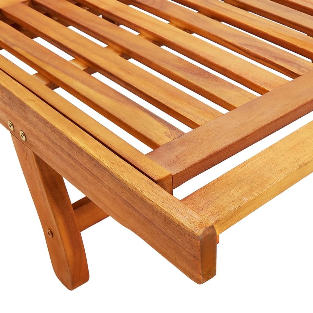 Lettino Prendisole da Giardino | Sedia a Sdraio | Chaise Longue con Cuscino Massello di Acacia CFW601147 - 7