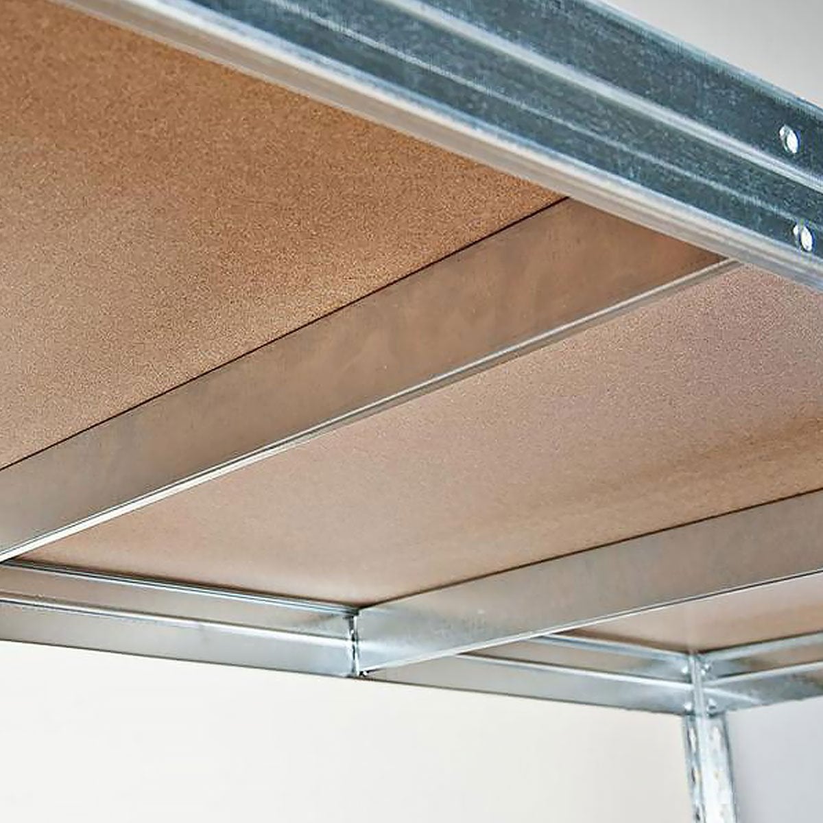 Rayonnage en tôle d'acier, 4 étages, galvanisé, 200 x 150 x 60 cm, Charge jusqu'à 300 kg par tablette, capacité totale 1200 kg - 5