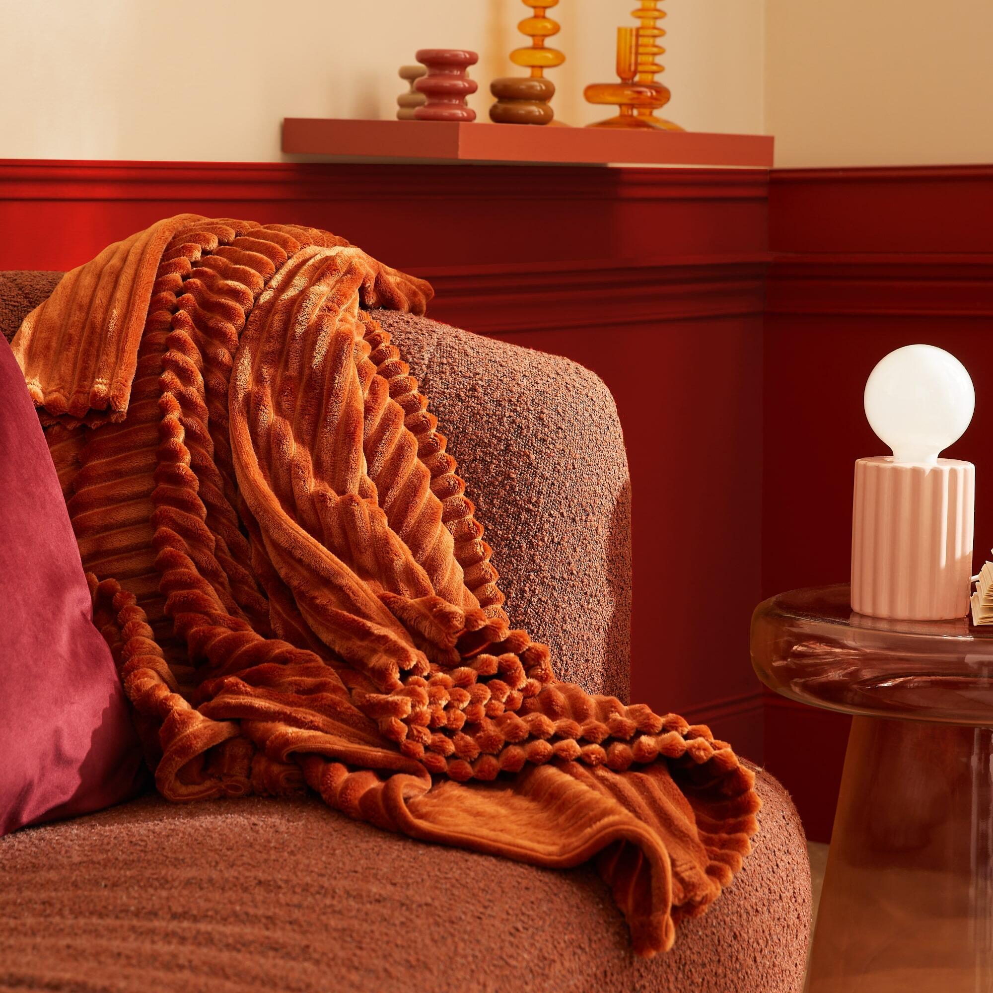Plaid Lena INSPIRE polyester Orange Soda 200x220 cm - 2
