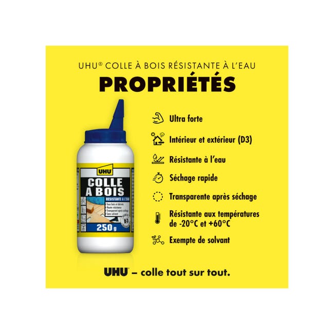 UHU Colle à Bois Originale - Plus Forte Que Le Bois Resistante A L Humidite D2 Sans Solvants Embout De Precision Transparente Biberon 250g 67e52fc8f2af3b55e4bf3240 UHU Colle à Bois Originale - Plus Forte Que Le Bois Resistante A L Humidite D2 Sans Solvants Embout De Precision Transparente Biberon 250g 67e52fc8f2af3b55e4bf3240