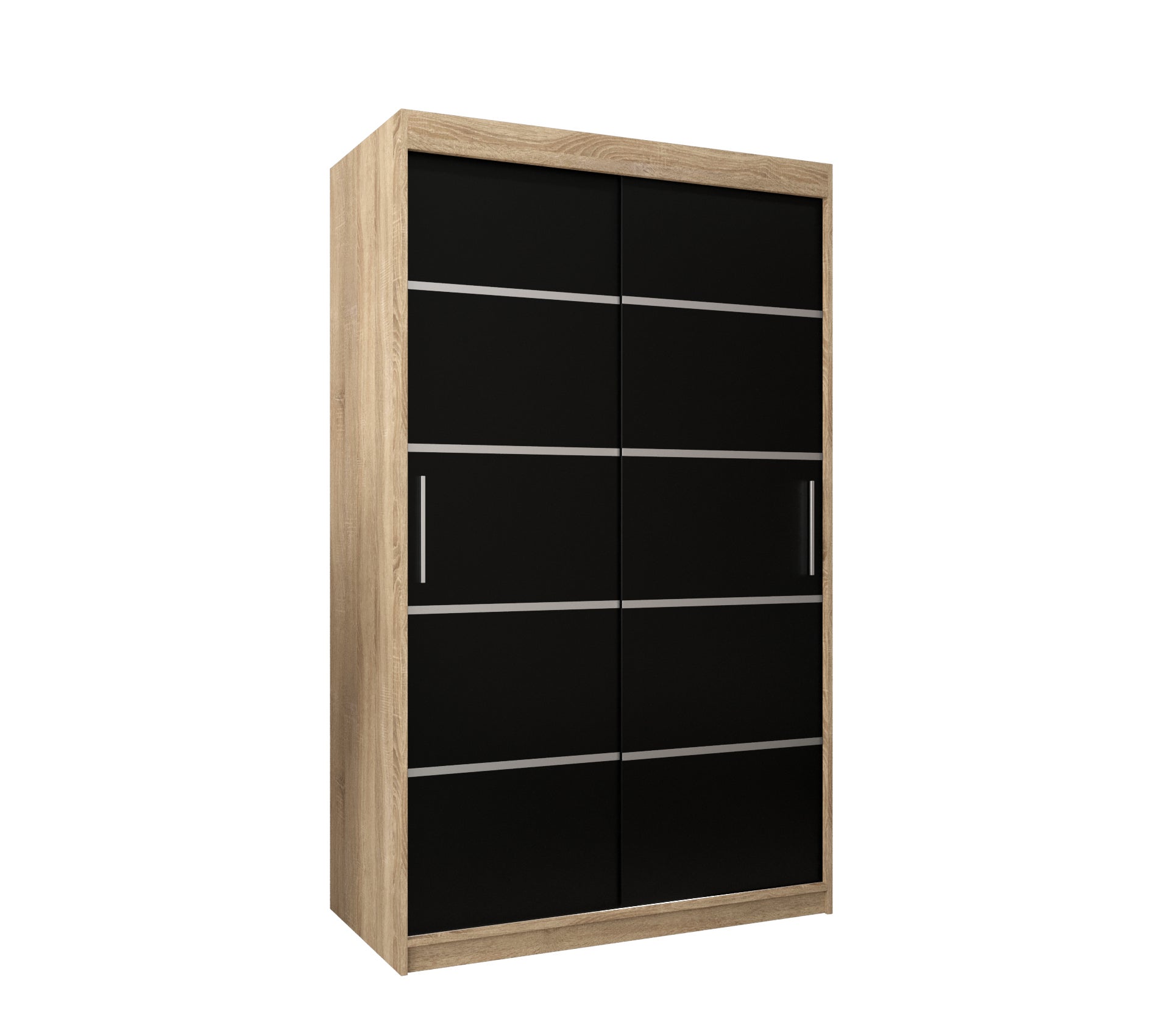 Szafa przesuwna garderoba Verona 1 120 x 62 x 200 cm Sonoma + Czarny - Abiks Meble