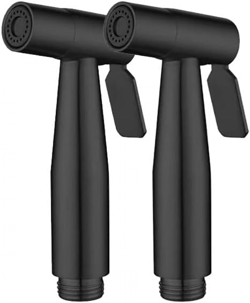 Głowica prysznicowa bidetowa, rączka prysznicowa ze stali nierdzewnej do łazienki i toalety, zestaw 2 szt., kolor czarny