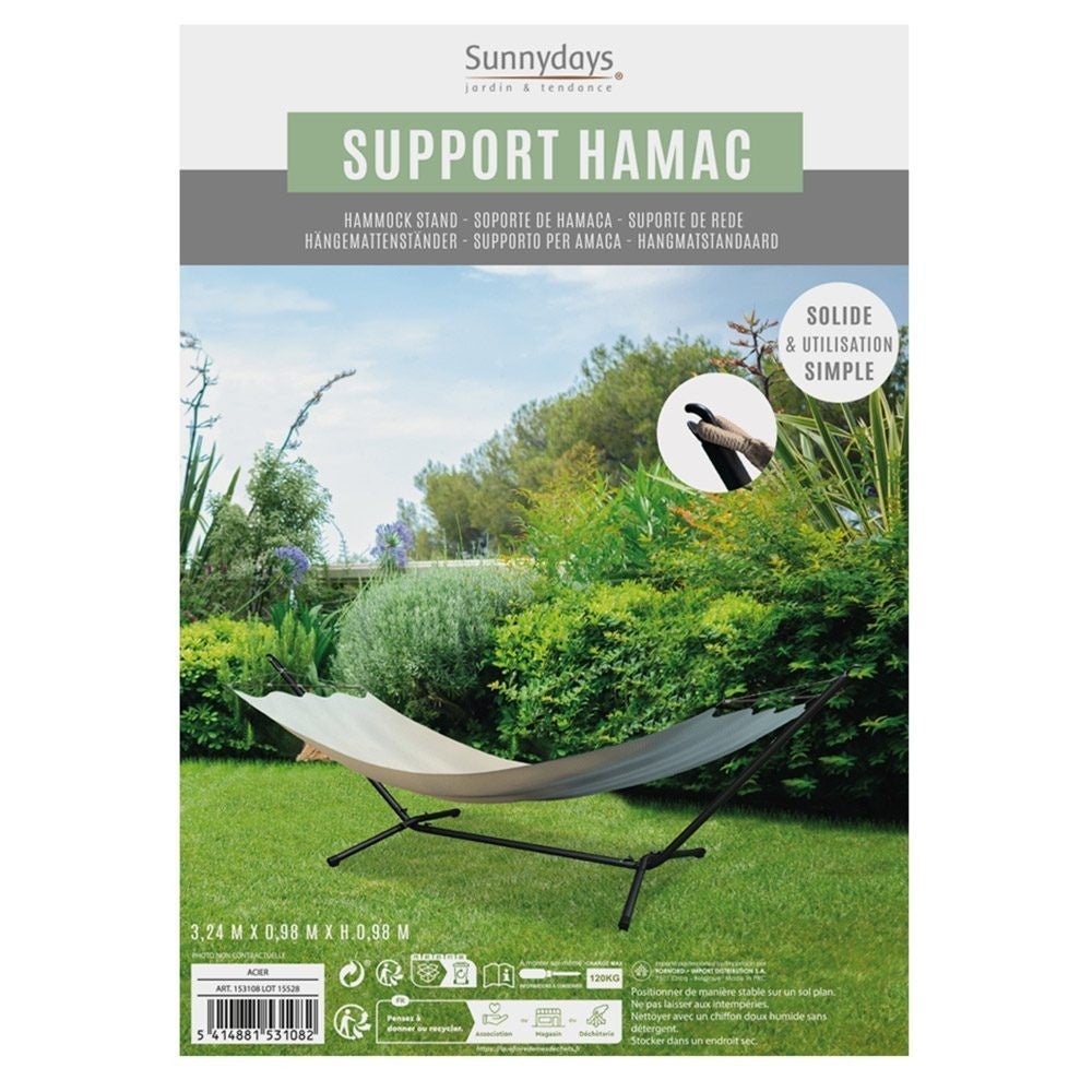 Support Hamac En Metal Anthracite 324x98xh98cm - 3
