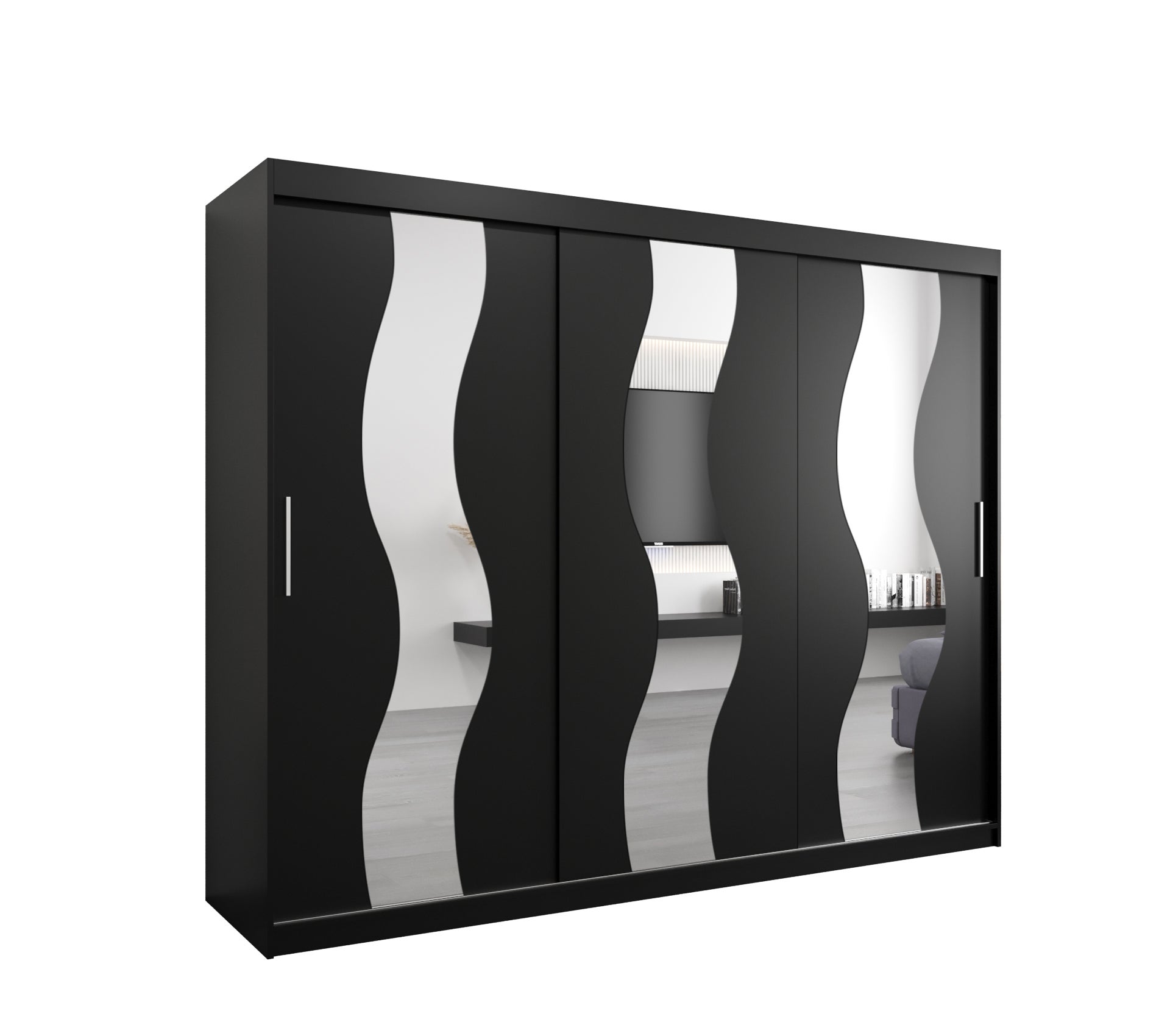 Szafa przesuwna garderoba SEWILLA 250 x 62 x 200 cm Czarny - Abiks Meble