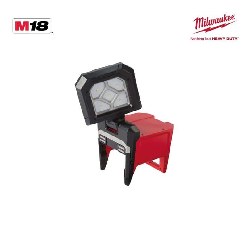 Projecteur de travail LED sans fil Milwaukee 18V 18W portable avec port