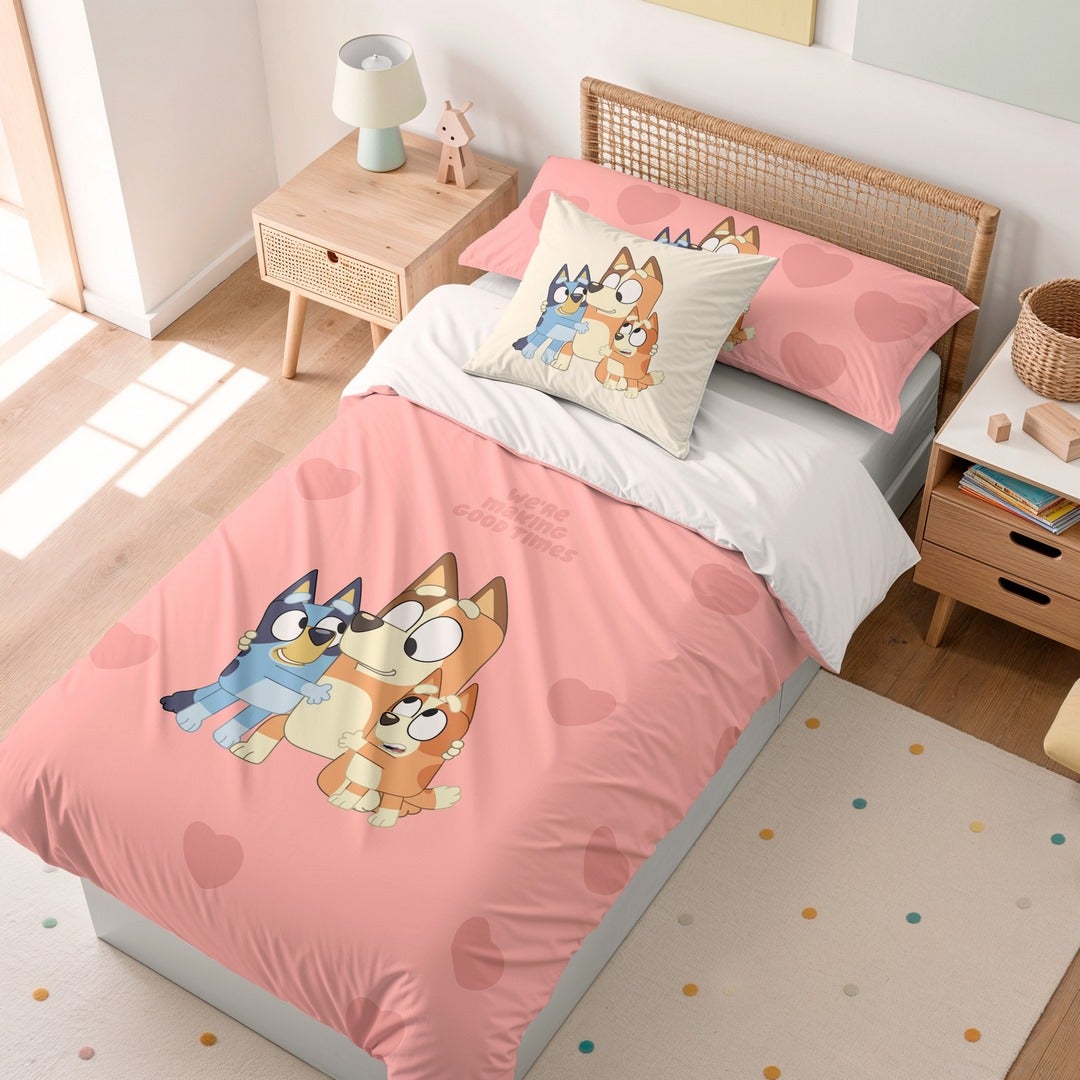 3D, Imprimé Bluey Ensemble De Literie Microfibre Super Douce Et