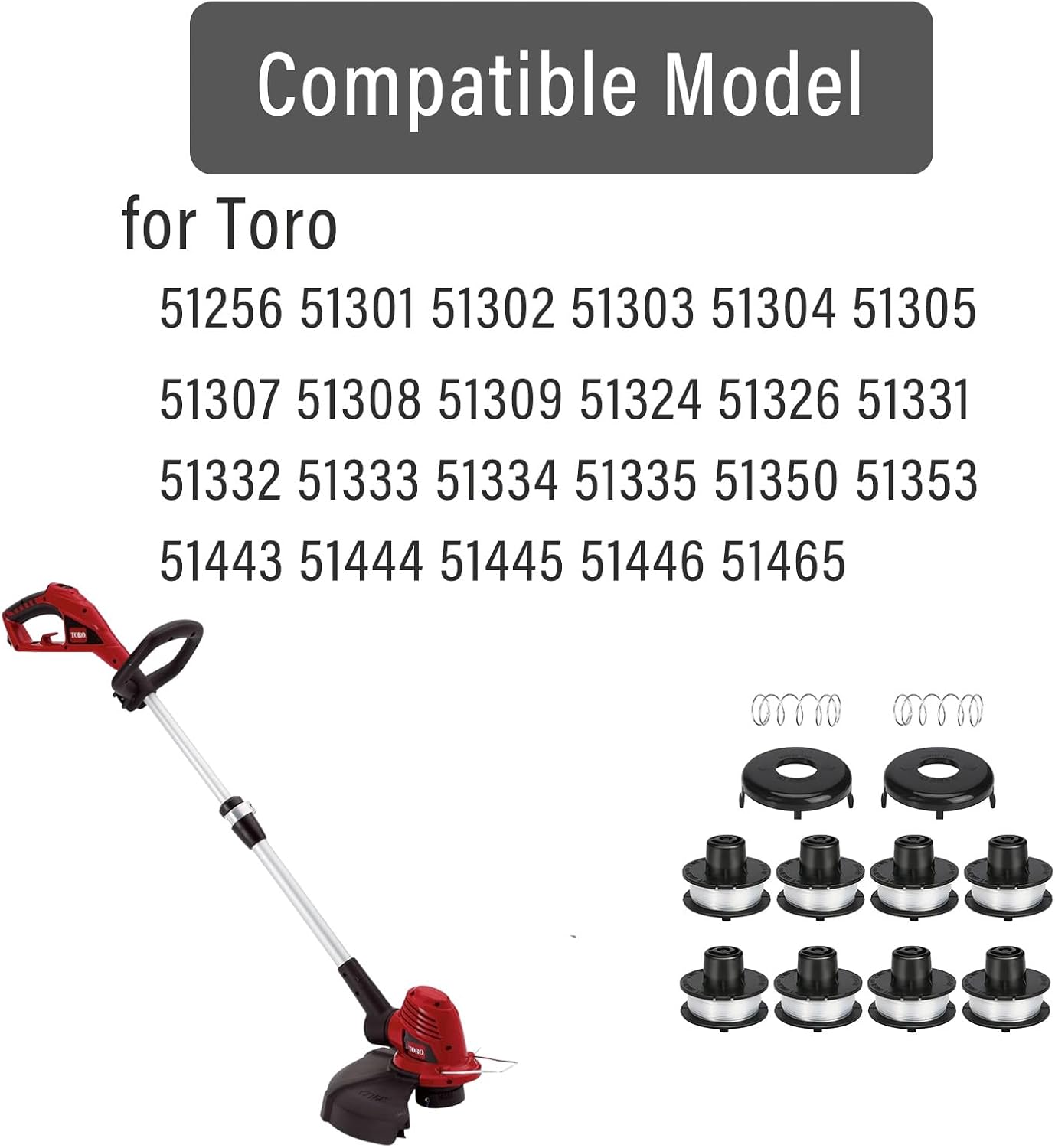 Thten 88175 Bobine De Débroussailleuse 0,2 Cm Compatible Avec Toro 51256, 51301, 51302, 51303, 51304, 51305, 51307, 51308, 51309, 51324, 51326, 51331, 51332 Bobine De Rechange Pour 25 Lot De 3