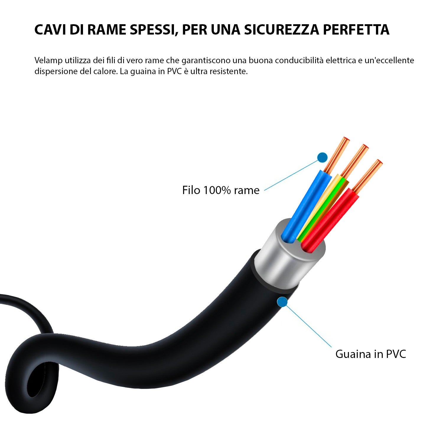 Enrouleur électrique standard italien, 4 prises, câble H05VV-F3G1.5MM2, 50m, CE - 5