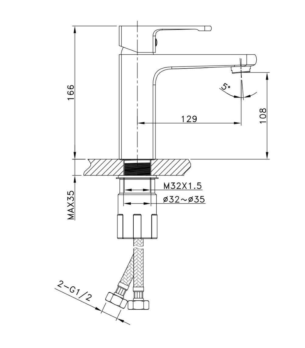 ROBINET DE LAVABO SUR PLAGE EN LAITON BLANC COLLECTION ARGOLIDE - 6