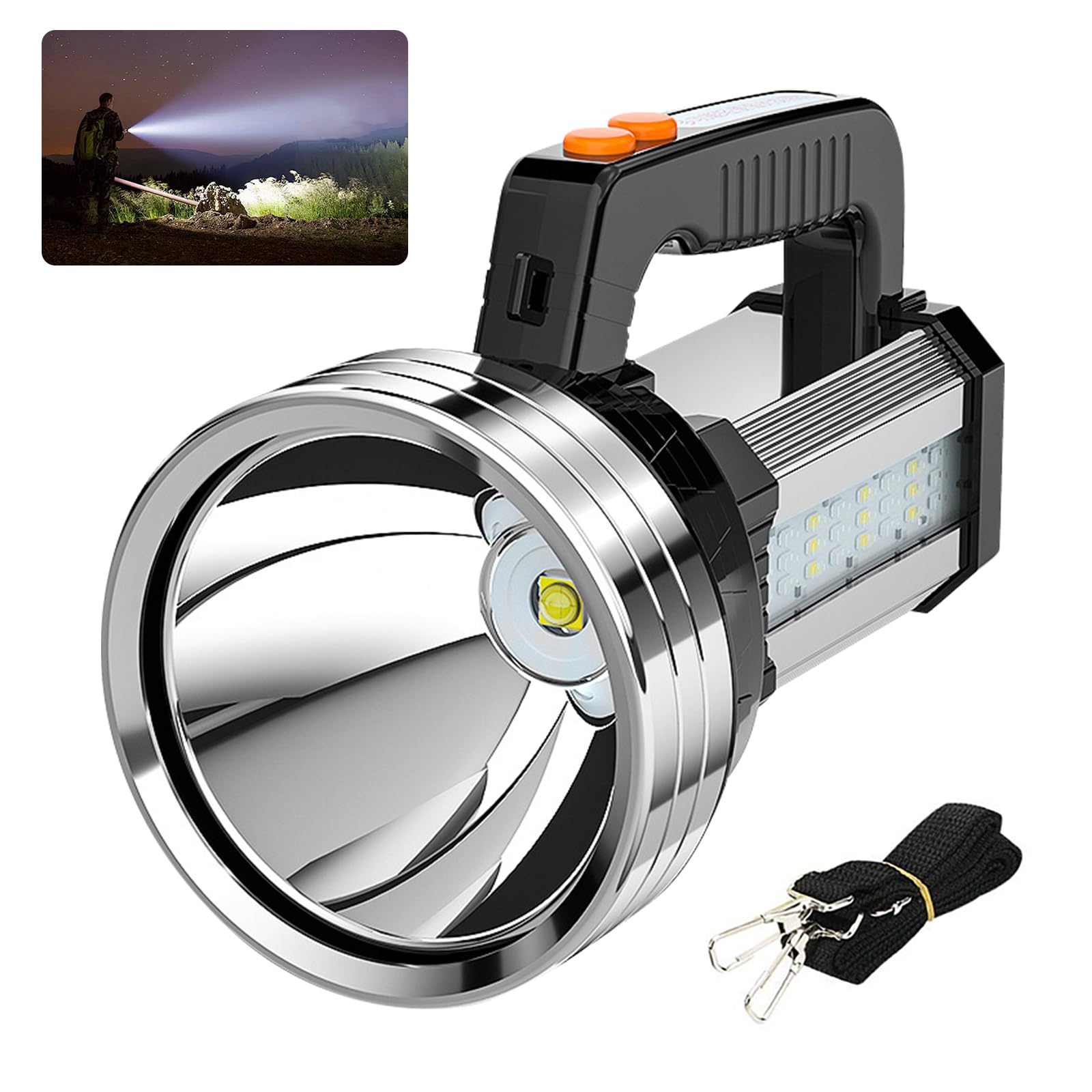 Lampe Torche Led Ultra Puissante Rechargeable COB Lampe De Poche De Travail étanche Et 4 Modes Lampe Torche Durgence Portable Pour Randonnee Peche Camping Classe Energetique A 74746819