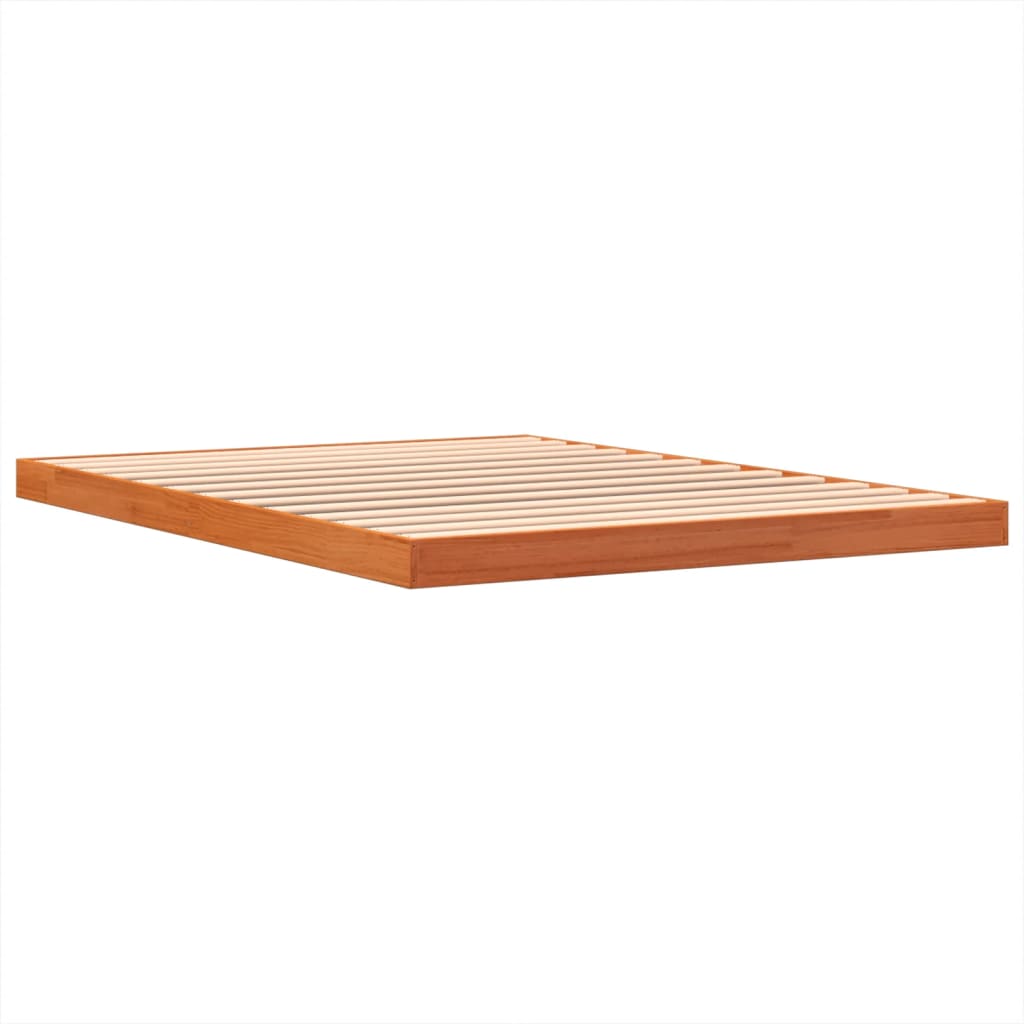 Cadre de lit sans matelas cire marron 140x190cm bois pin massif - 7