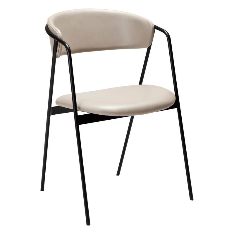 Swell Dan-Form krzesło stołowe z podłokietnikami PU skóra sztuczna jasnobrązowy.