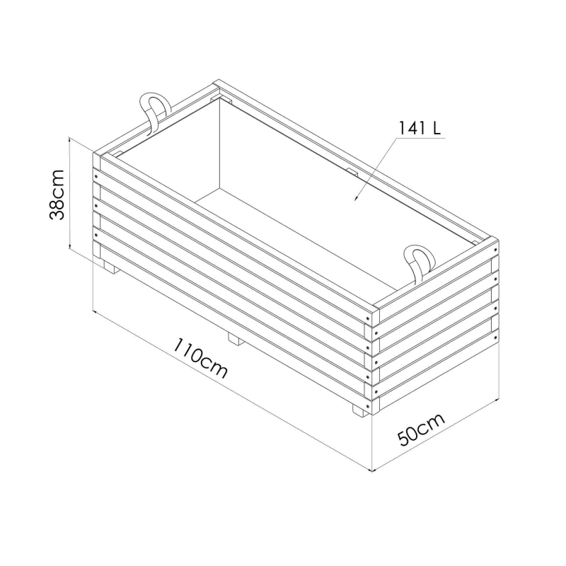 BAC A FLEURS RECTANGULAIRE 208L - 4