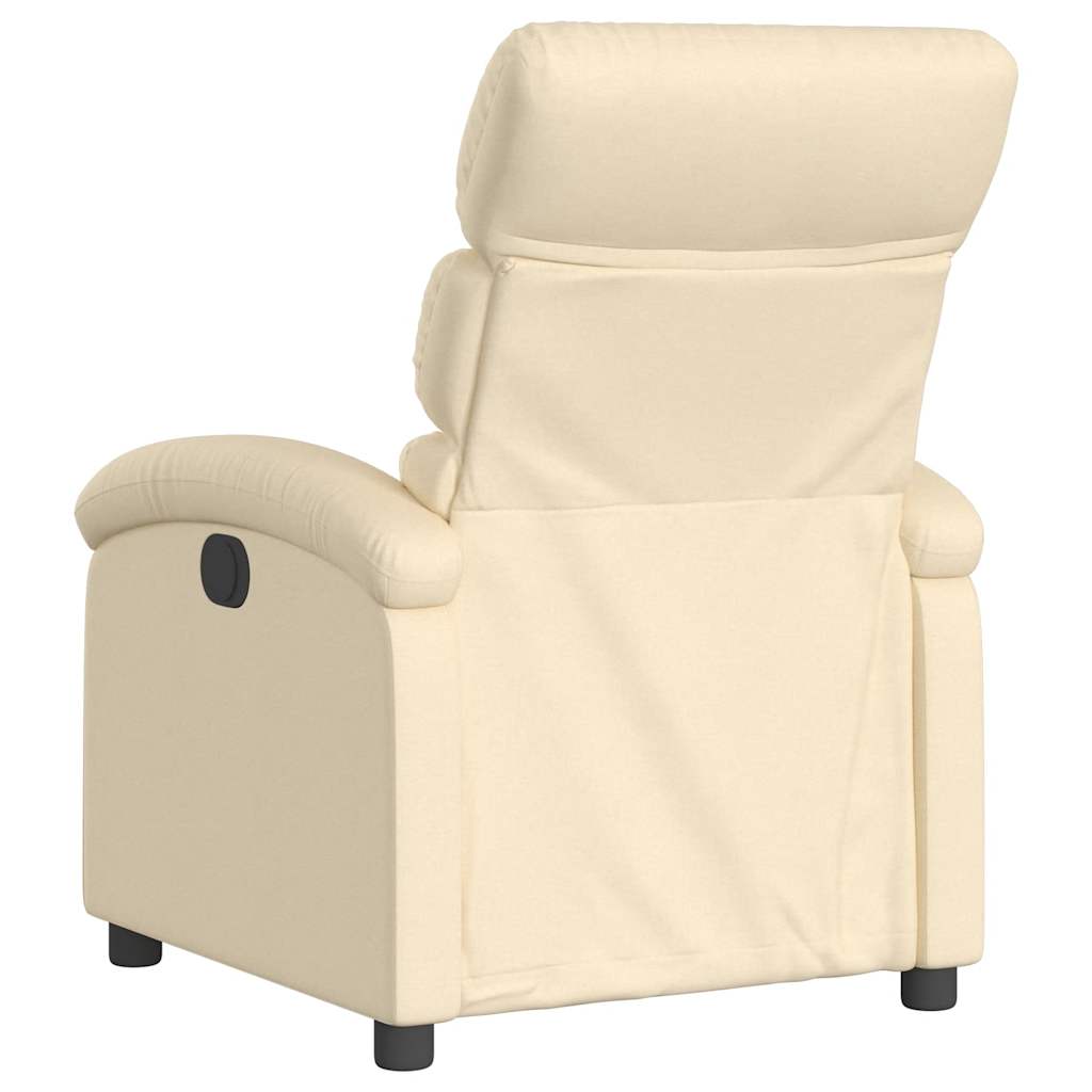 Fauteuil inclinable électrique Crème Tissu - 5