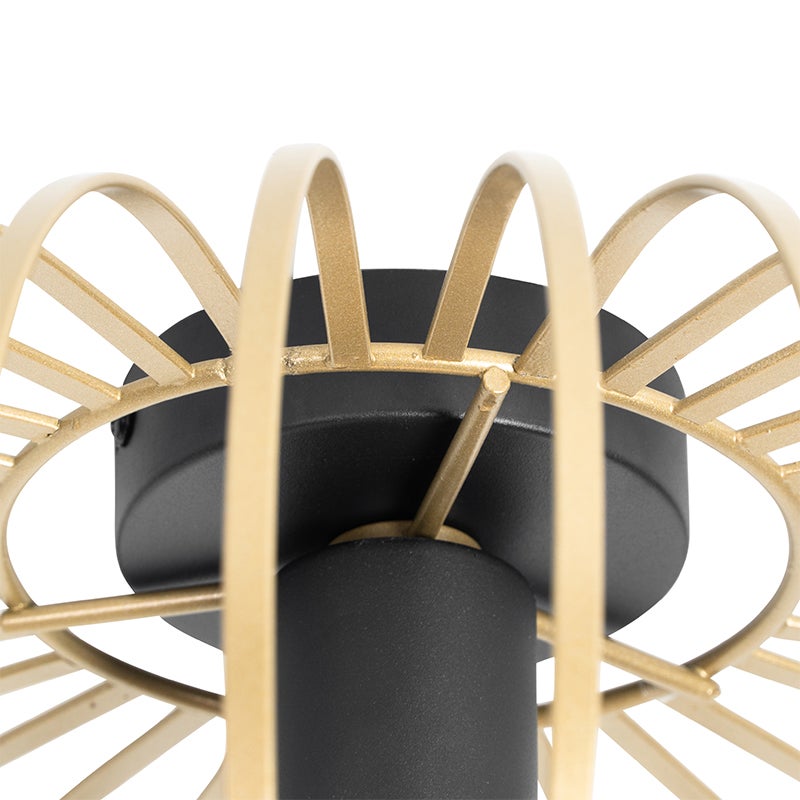 Qazqa design plafonnier - Johanna - gold, rond, max. 40w, e27, 39cm, idéal pour la chambre et le salon - 7