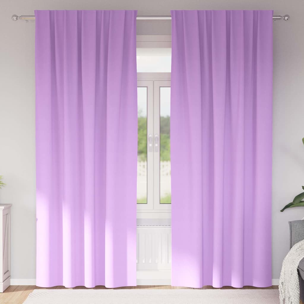 Firany blackout z kółkami 2 pcs Fioletowy 225 x 140 cm vidaXL