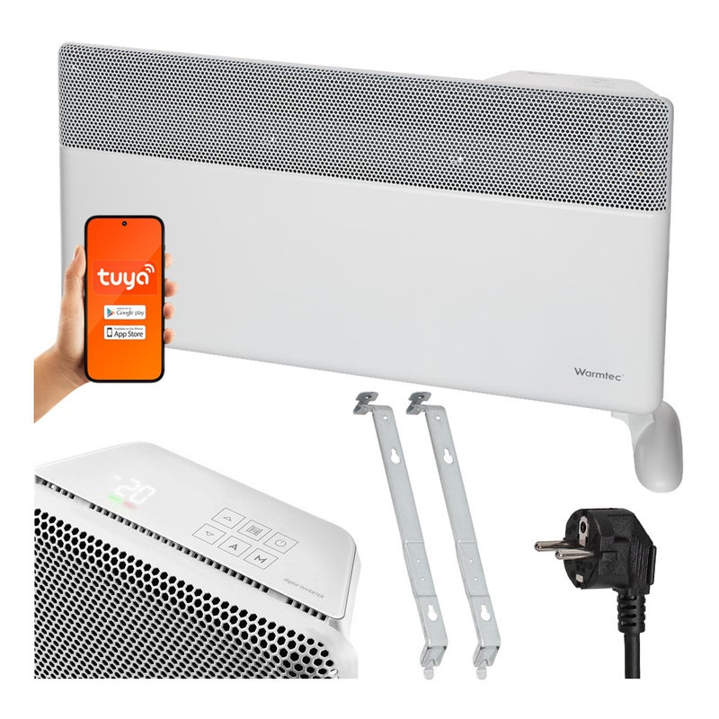 Grzejnik elektryczny konwektorowy energooszczędny 2000W inwerterowy Wi-Fi biały Warmtec EGI-20B