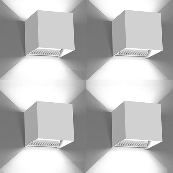 4 sztuki kwadratowy kinkiet LED, nowoczesny kinkiet wewnętrzny light-6W-światło białe-bez możliwości ściemniania