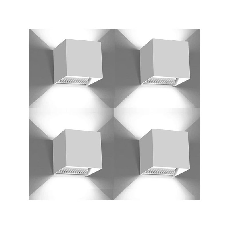 4 sztuki kwadratowy kinkiet LED, nowoczesny kinkiet wewnętrzny light-6W-światło białe-bez możliwości ściemniania