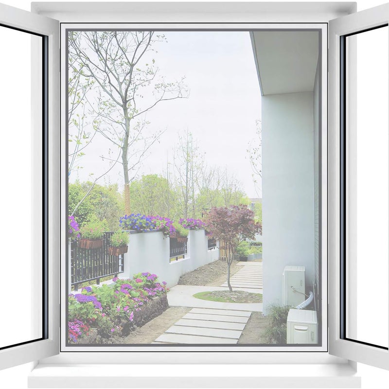 Uniwersalna przezroczysta moskitiera nadająca się do prania Regulowana moskitiera do samodzielnego montażu maksymalny rozmiar okna x opakowanie biała