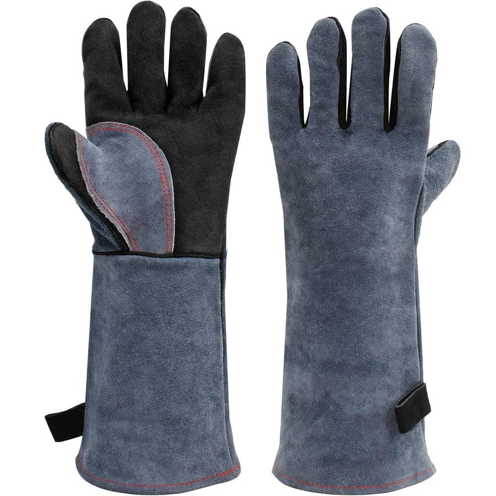 Cikonielf Gants De Soudage Gants De Travail En Cuir De Vache Résistant Aux Hautes Températures