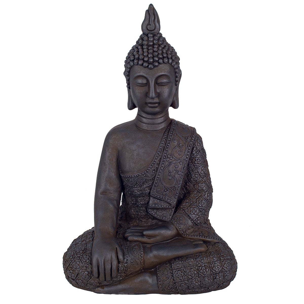 Signes grimalt by sigris - figura buda sentado negro de resina | figura de buda figuras de resina para jardin figura resina decoración 44x17x27cm