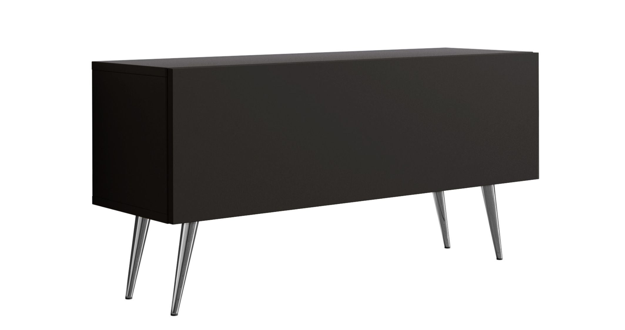 Szafka RTV : Czarny Matowy, nogi chrom, 100 x 32 x 52 cm