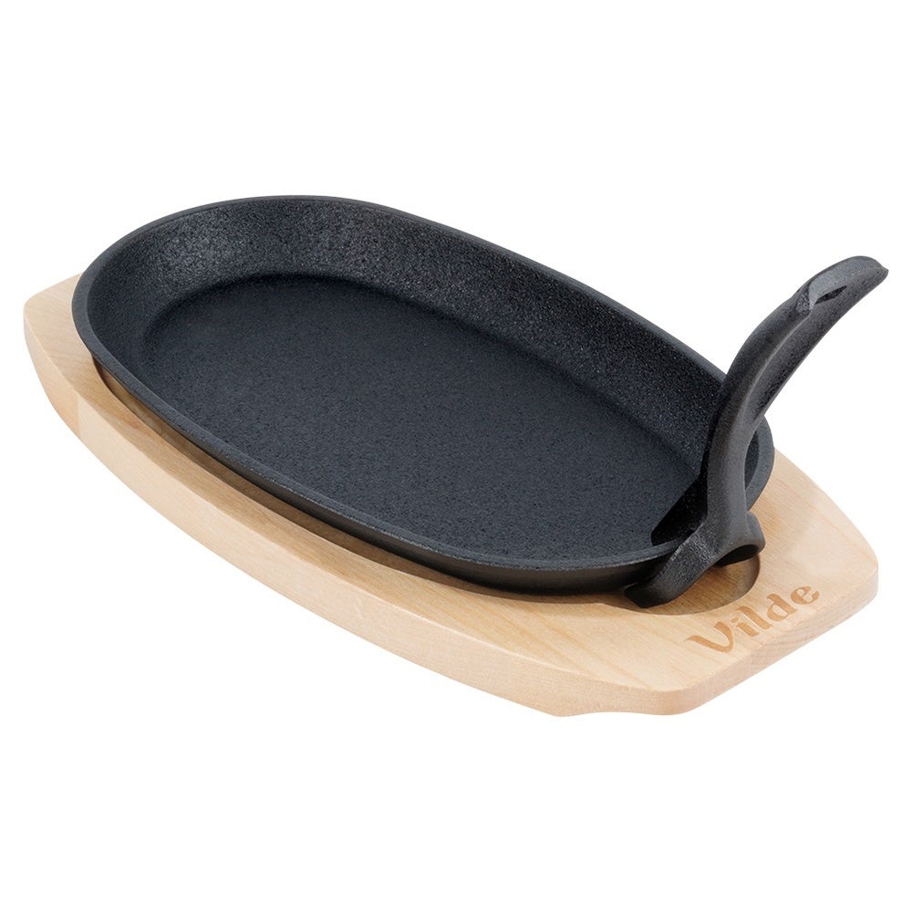 Patelnia do serwowania żeliwna z deską CAST LINE 24x14 cm - 3