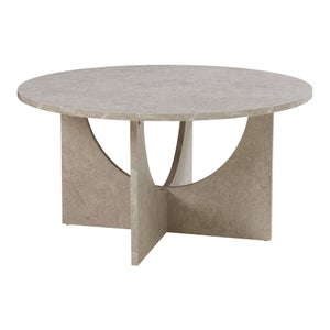 en.casa] Table Basse de Salon avec Plateau Rond Table d'Appoint Style Intemporel Bout de Canapé pour Salle de Séjour Chambre Bureau Panneau de Particules 80 x 42 cm Effet Marbre Blanc