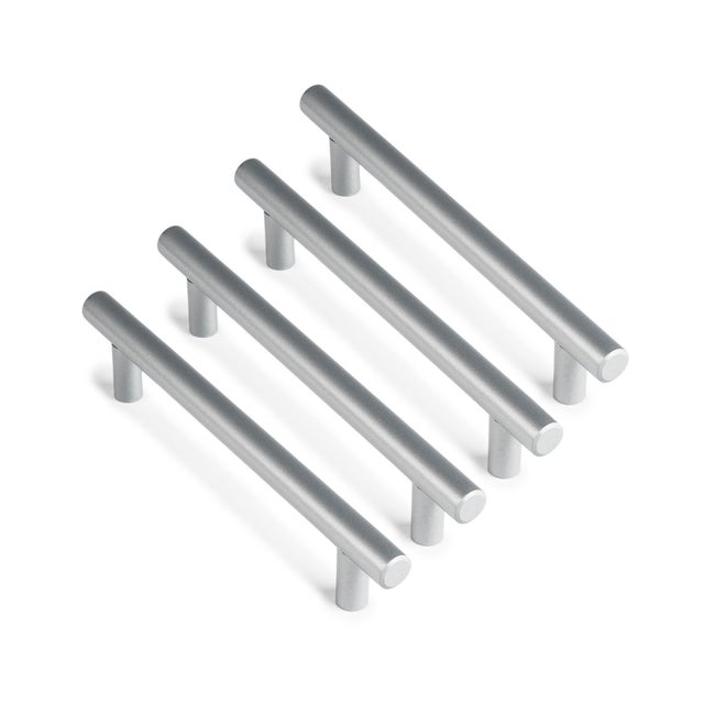 REI | 4 poignées de meuble de cuisine Modèle 891H Acier inoxydable Aluminium | Entraxe 128 mm |