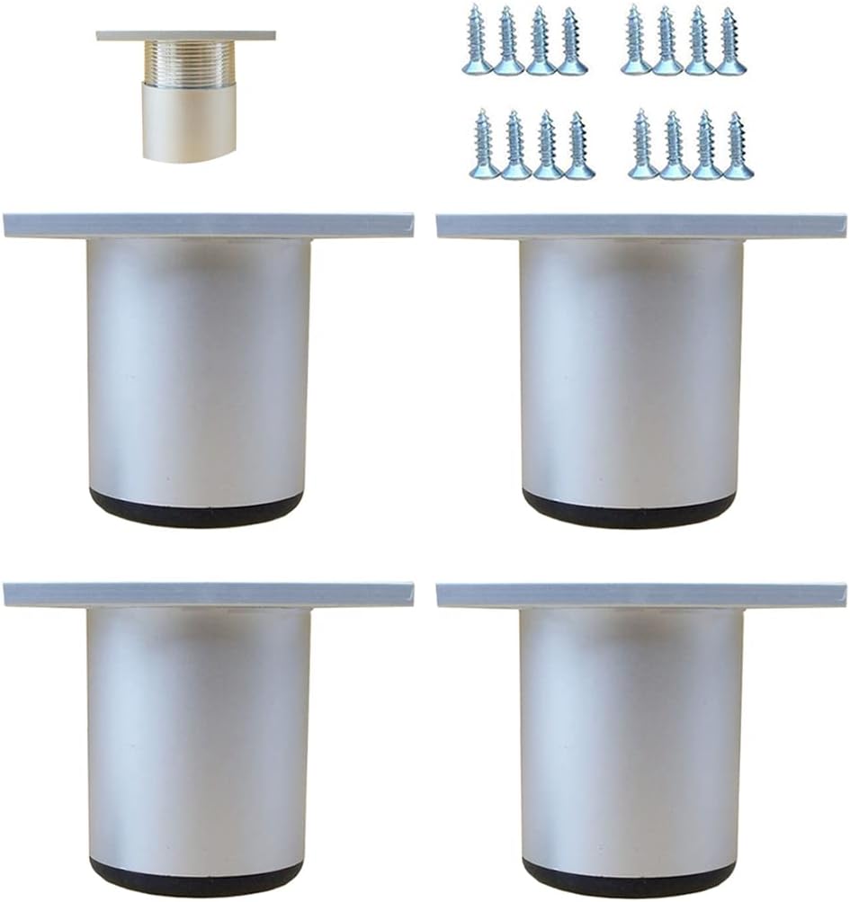 Set de 4 picioare rotunde pentru dulapuri de bucătărie din aluminiu reglabile ăți 4buc