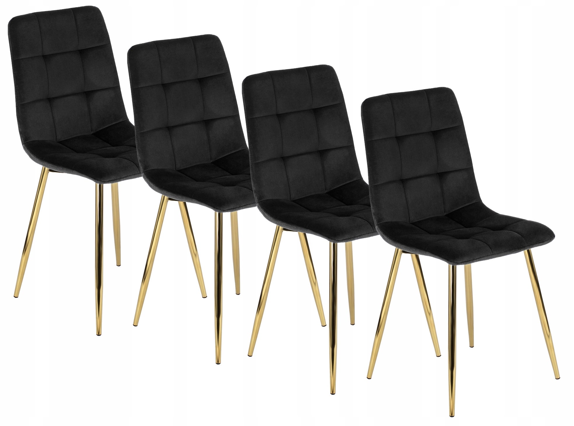 Zestaw 4x Krzesło Tapicerowane Kuchenne Czarne YORK