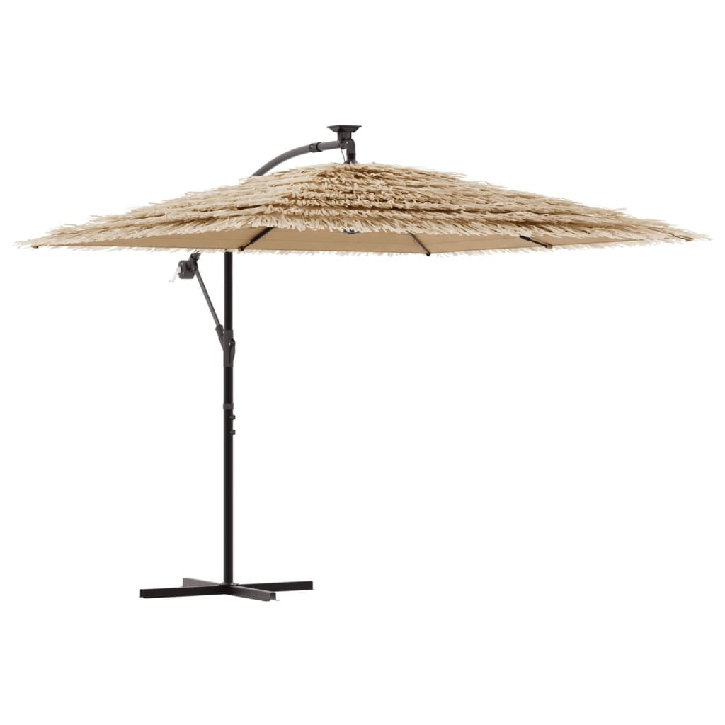 Parasol de jardin avec LED et mât en acier marron 246x246x230cm vidaXL - 2