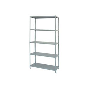 Scaffale In Lamiera D'acciaio Verniciato – 5 Ripiani, 400 Kg Di Portata, Colore Grigio, Altezza 2 Mt, Made In Italy