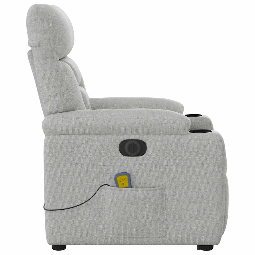Fauteuil inclinable de massage | Fauteuil de relaxation | Chaise de relaxation électrique gris nuage tissu CFW793213 - 7