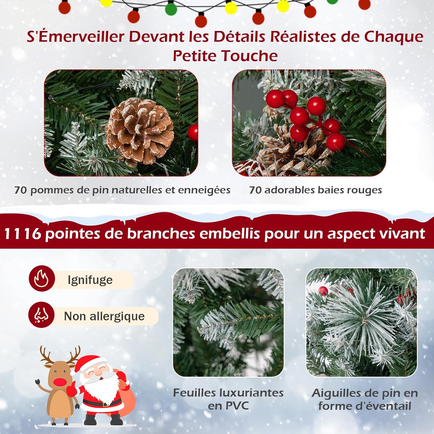 Albero di Natale artificiale di alta qualità, 90 cm, con 78 LED bianco caldo, alimentato a batteria, albero di Natale artificiale con 8 modalità regolabili, albero di Natale con rami densi