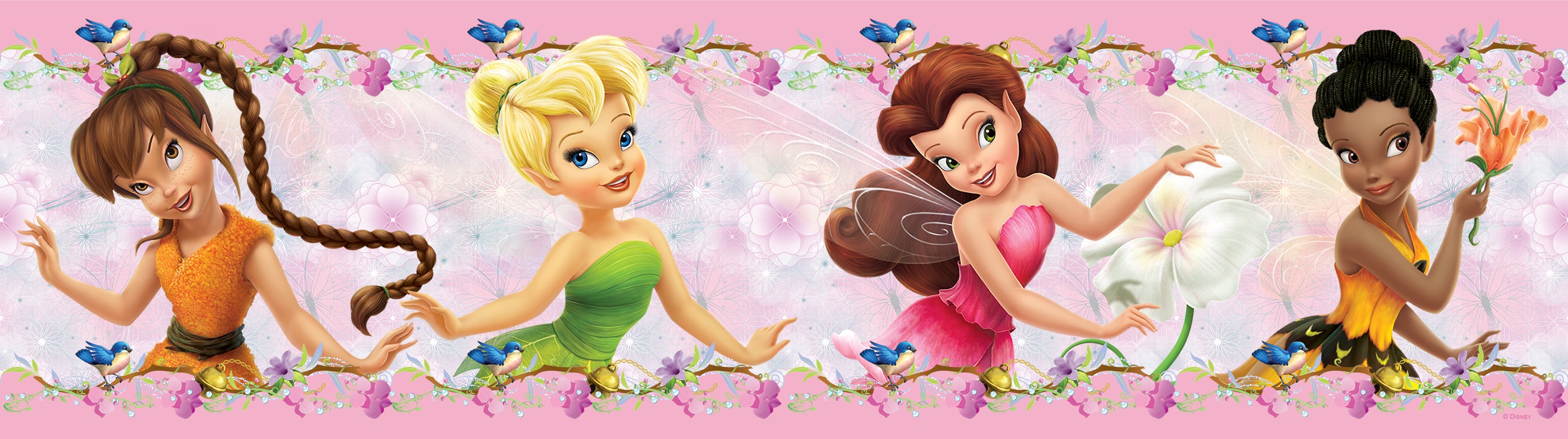 Samoprzylepna granica tapety wróżki delikatnego różu - 500 x 14 cm - DISNEY