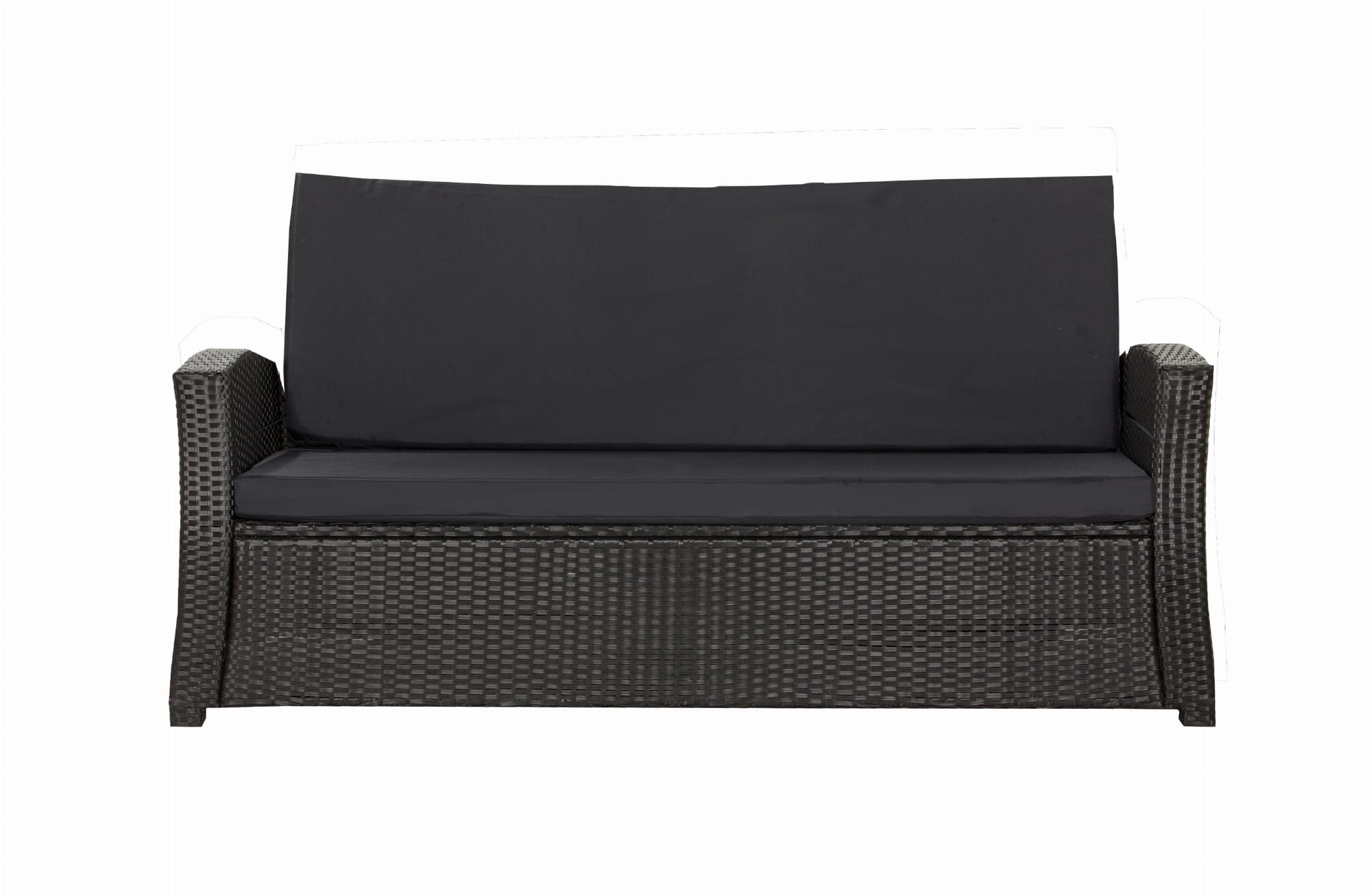 Cojines para sofá de exterior negros cojines para sofá cojines para banco de jardín de 3 plazas 160x60x50cm cojines para muebles de poliratán-slim