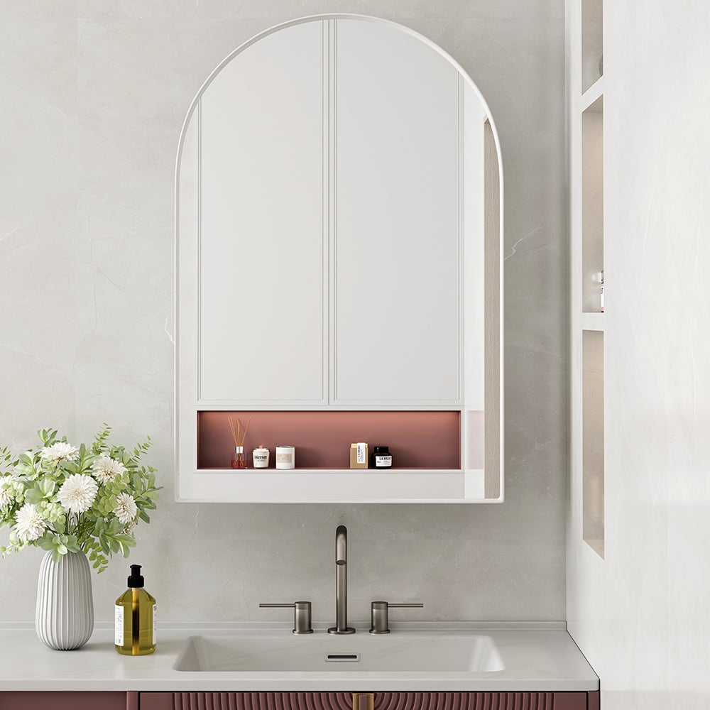Armoire à glace, miroir avec rangement et cadre en métal, armoire ...