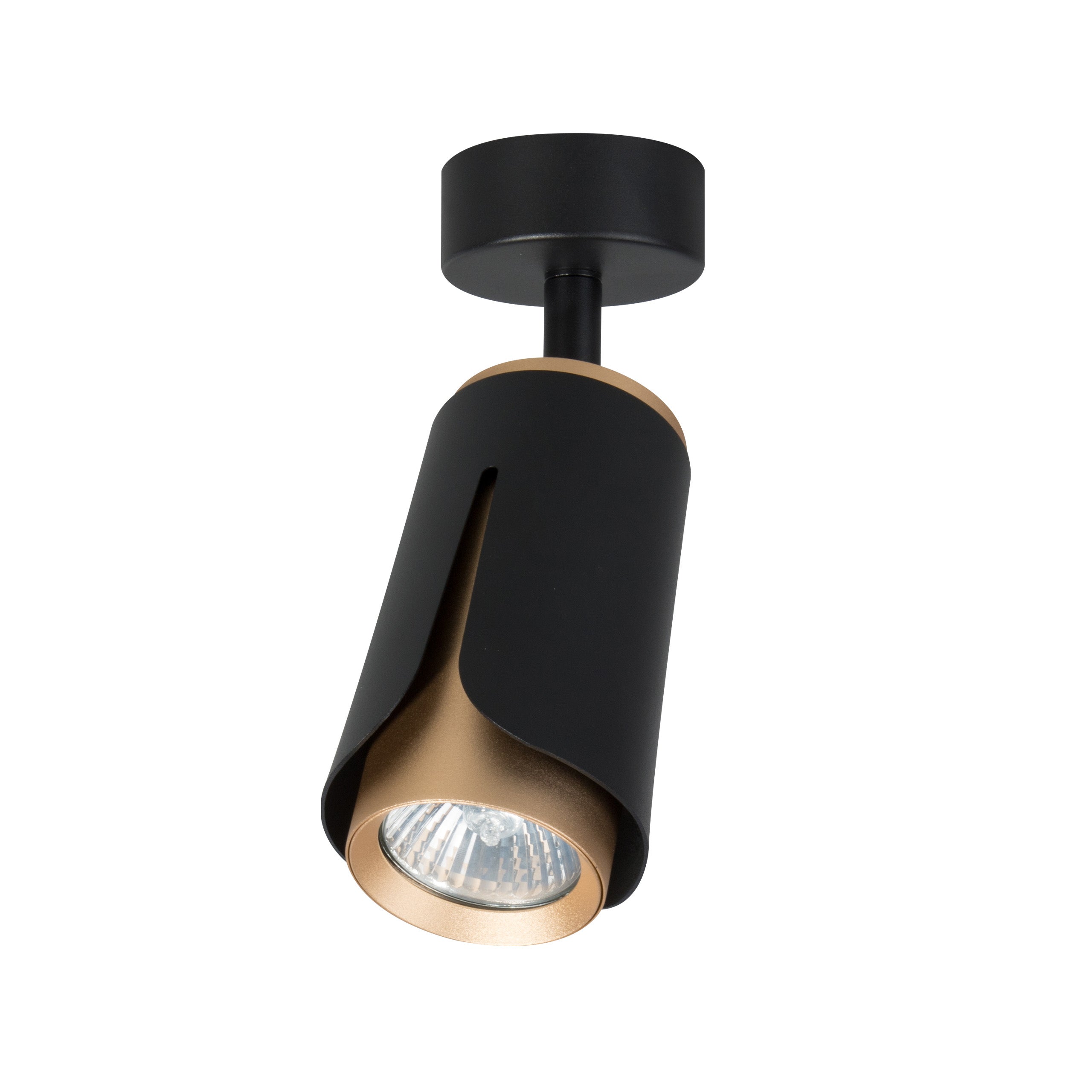 Kinkiet pojedynczy lampa GU10 LED ruchomy do wewnątrz czarno-złoty XUDO