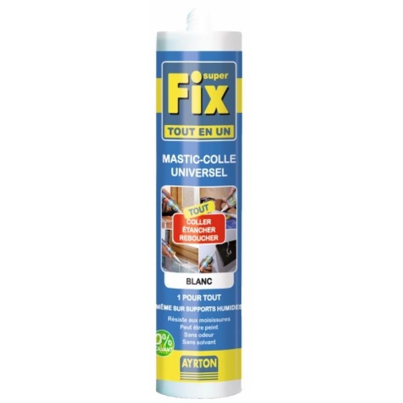 Mastic MS polymère Superfix tout en un coloris blanc cartouche de 290 ...