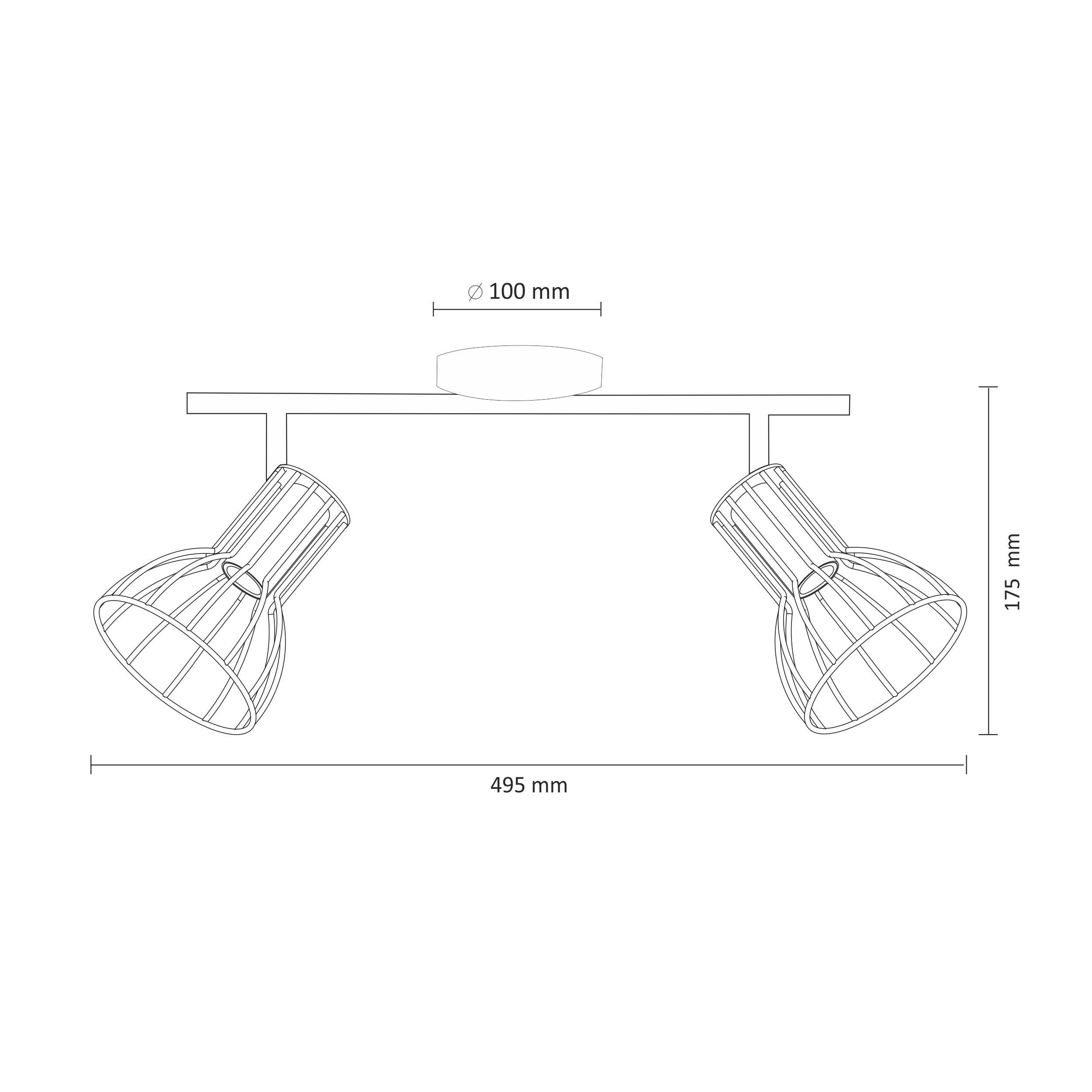 Lampa sufitowa wisząca Sofia czarna-miedź 2xE14x8W wym: 17,5 x 49,5 x 11,2 cm metal Polux - 5