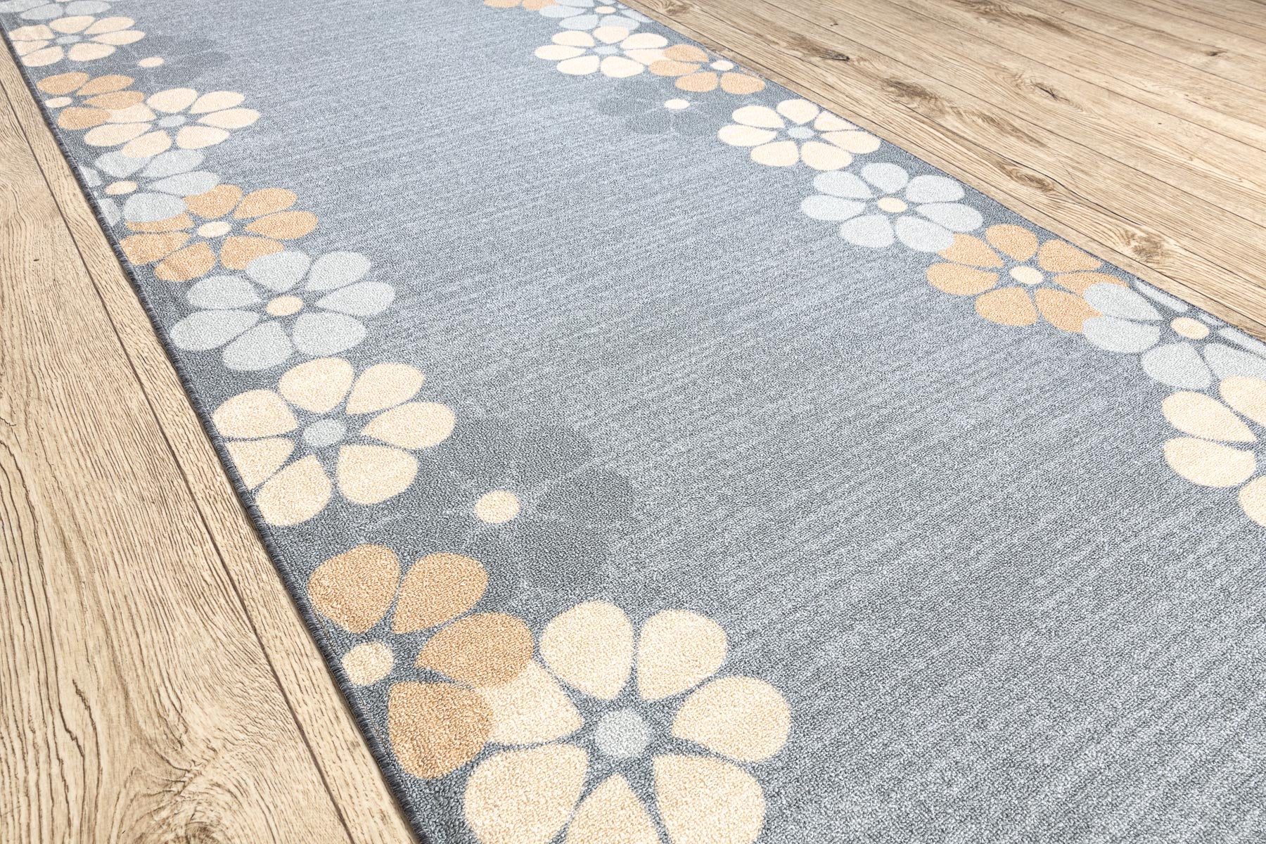 TAPIS DE COULOIR antidérapant MARGARETKA, fleur la gomme gris 133 cm 133x450 cm - 3
