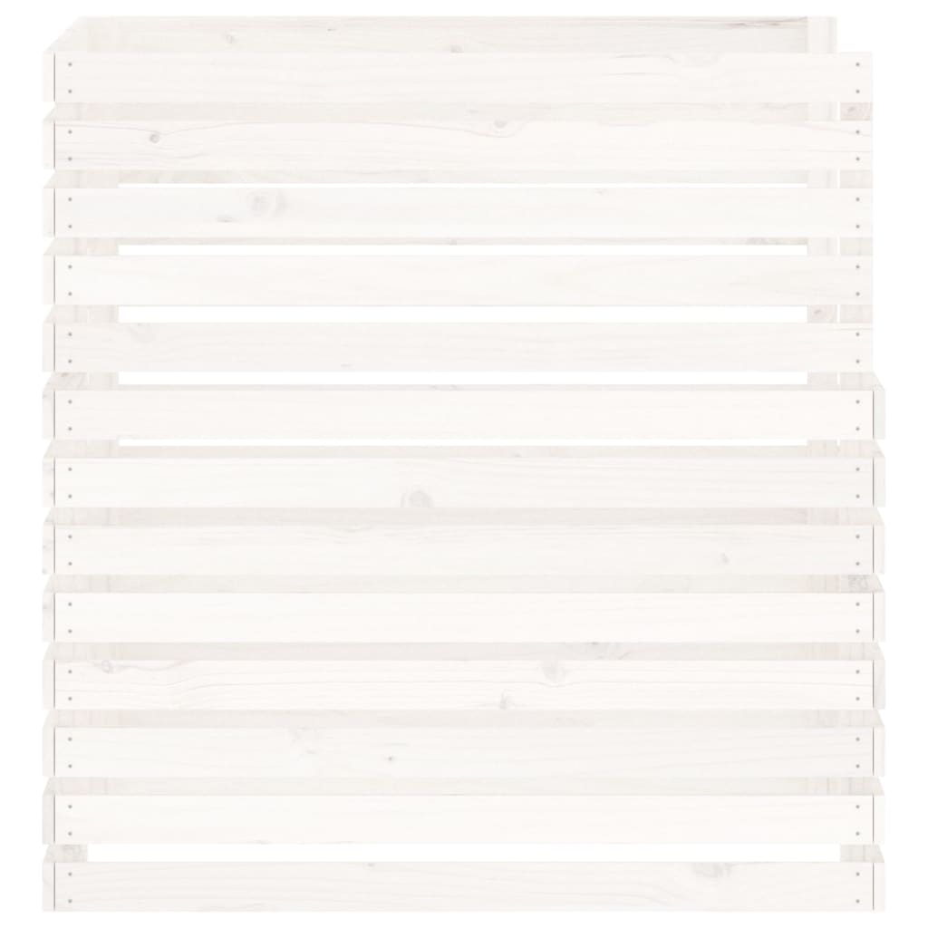 Composteur blanc en bois massif de pin, pour le jardin, 100 × 100 × 102 cm - 6