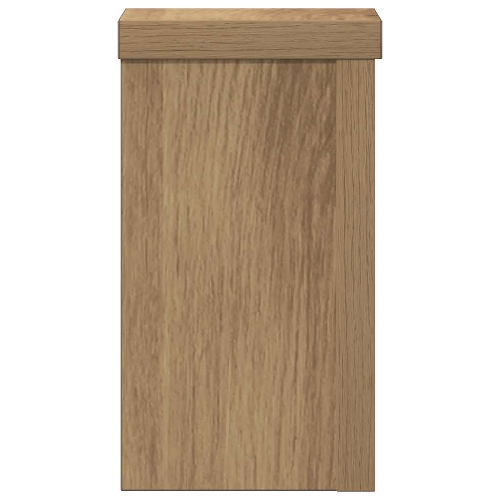 Lot de 2 supports pour plantes chêne artisanal en panneau de bois - 3