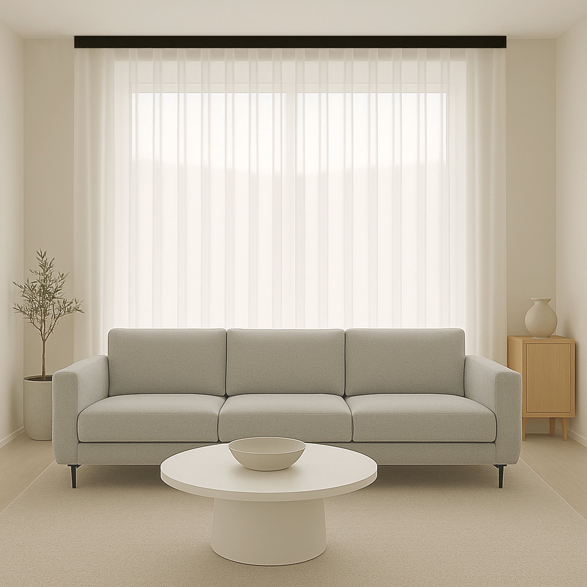 Rieles para Cortinas con Onda Perfecta con Instalación a Techo, Riel de Cortina Flexible y Resistente para Ventanas y Puertas CINTACOR Negro 200cm - 5