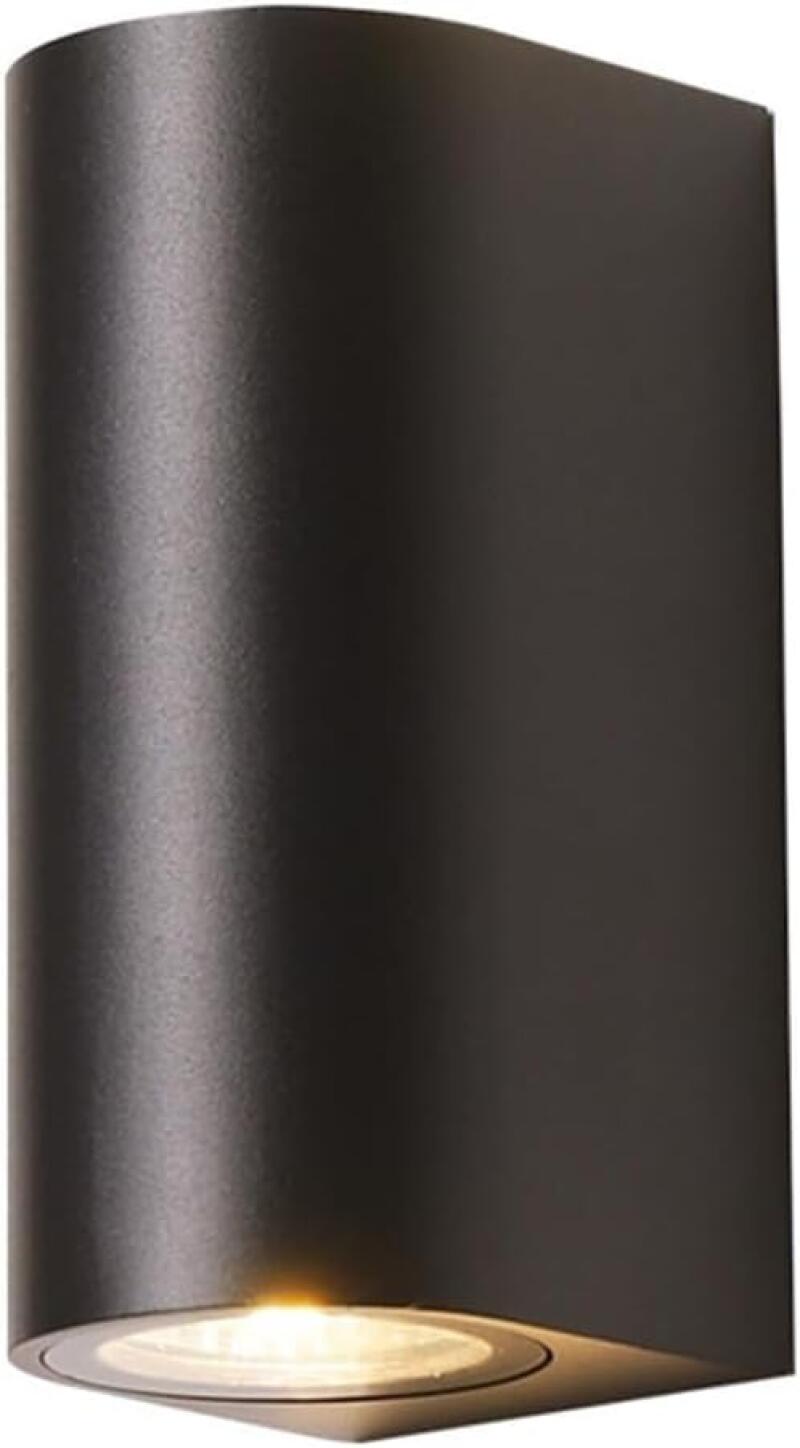 Kinkiet nocny - Lampa ścienna do sypialni i salonu - Czarna okrągła, podwójna głowica - 1